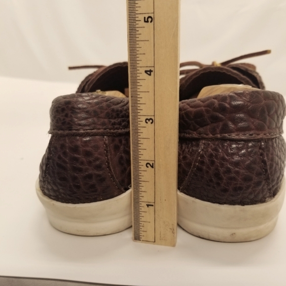 Made in Maine USA Mens Size 11D Brown Pebbled Leather Boat Shoe Slip On - Picture 3 of 12